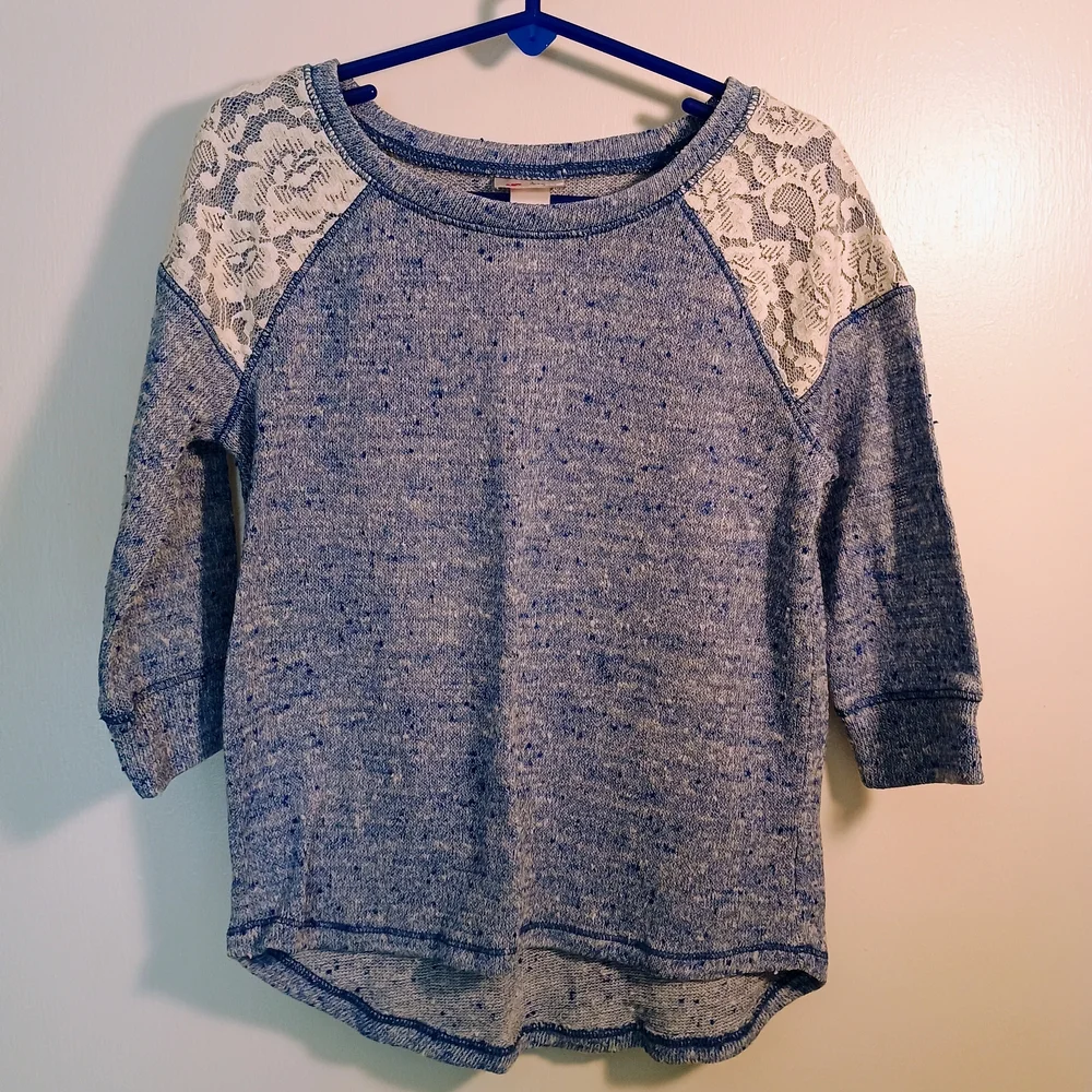 Justice Speckled Blue Knit Top